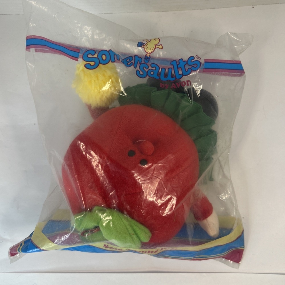 AVON Tallulah Somersaults Pals Plush Doll Toy 1985 NEW Vintage Sealed Apple Read